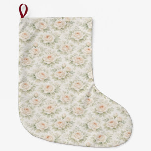 Bridal Floral Pattern Large Christmas Stocking