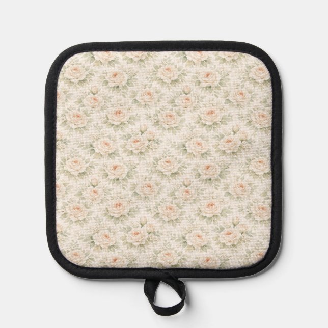 Bridal Floral Pattern Pot Holder (Front)