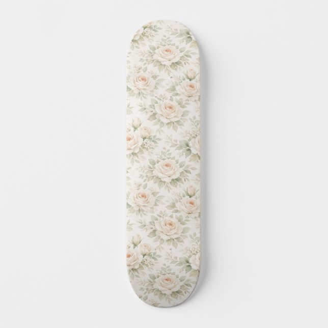 Bridal Floral Pattern Skateboard (Front)