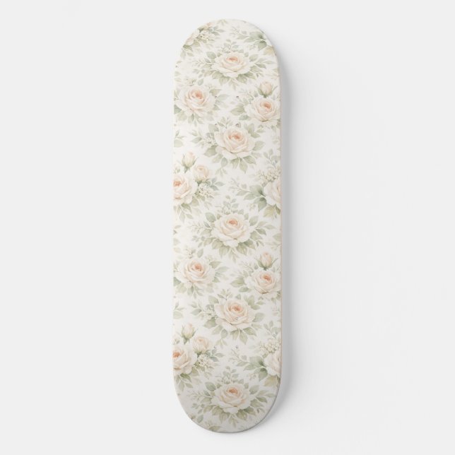 Bridal Floral Pattern Skateboard (Front)