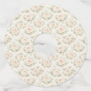 Bridal Floral Pattern Wine Glass Tag
