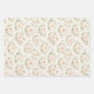 Bridal Floral Pattern Wrapping Paper Sheet
