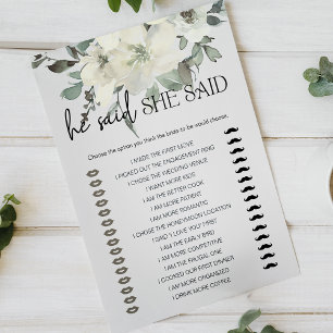 Bridal Game He Said She Said Ivory White