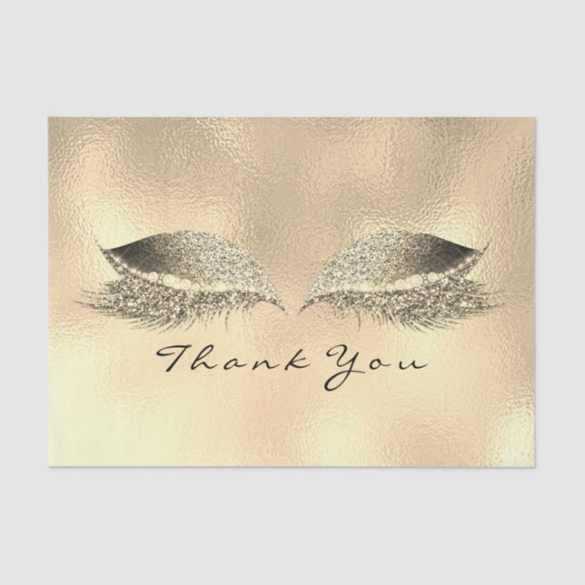 Bridal Gold Glitter Thank You Eyes Metallic Tissue Paper (Front)