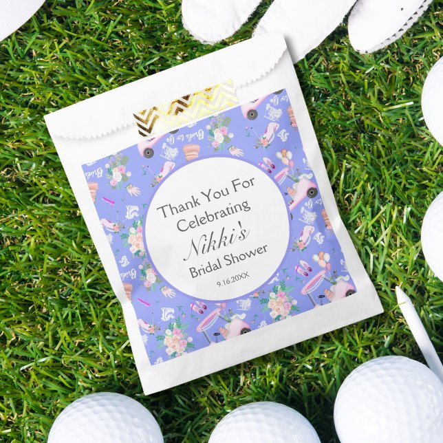 Bridal Golf Cart Bridal Shower Seamless Pattern Favour Bags (Creator Uploaded)