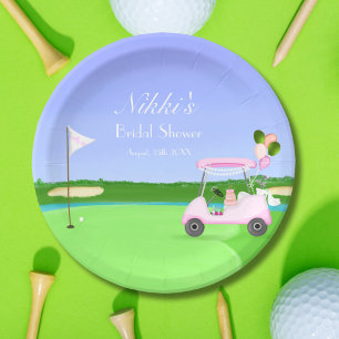 Bridal Golf Cart Golf Bridal Shower Brunch  Paper Plate