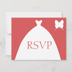 Bridal Gown Pink RSVP Card