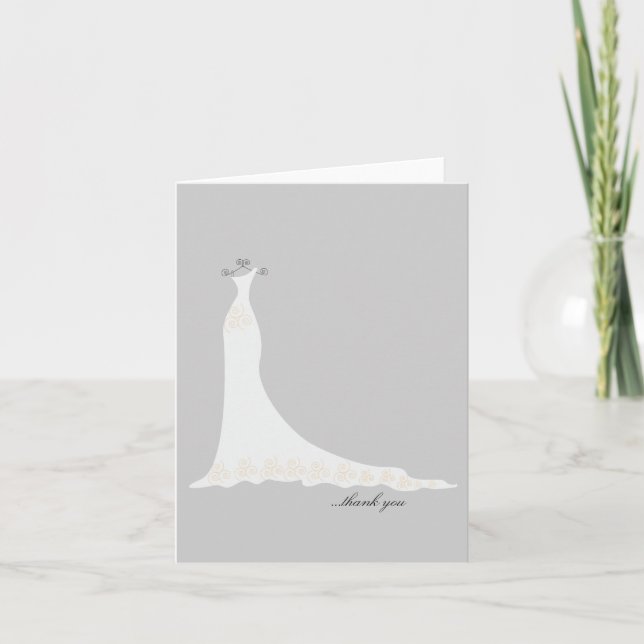 Bridal Gown Thank You Notes {Silver} (Front)