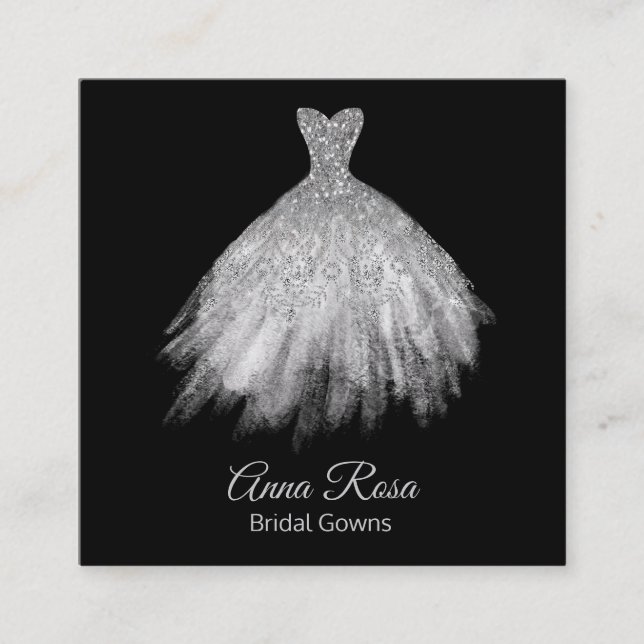 *~* Bridal Gown Wedding Event Wedding Dresses Square Business Card (Front)