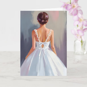 Bridal Gown   White Lace Dress Watercolor Card