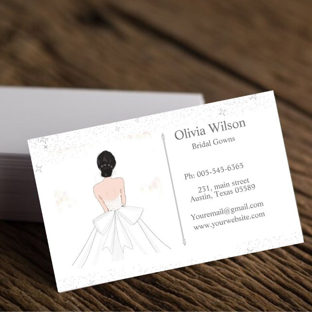 Bridal gowns, bridal stylist, business card (Creator Uploaded)
