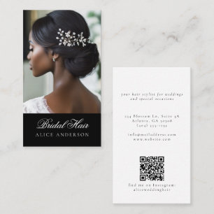 Bridal Hair Elegant Custom Photo Salon Wedding Business Card