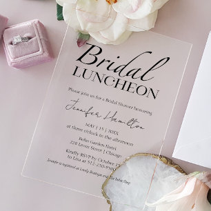 Bridal Luncheon Black & White Bridal Shower Acrylic Invitations
