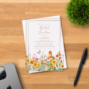 Bridal Luncheon Boho Colourful Wildflowers Acrylic Invitations