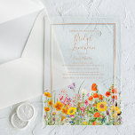 Bridal Luncheon Boho Wild Flowers Bridal Shower  Acrylic Invitations<br><div class="desc">Bridal Luncheon Boho Wild Flowers Bridal Shower Acrylic Invitations features pretty country flowers in orange,  yellow,  purple and pink on an opaque background with your Bridal Shower Invitation information in the centre. Personalise by editing the text in the text boxes. Designed for you by Evco Studio www.zazzle.com/store/evcostudio</div>