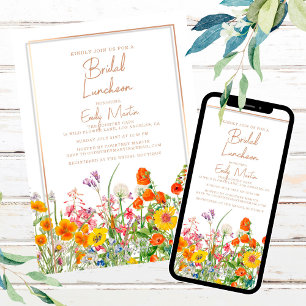 Bridal Luncheon Colourful Wildflower Meadow Invitation
