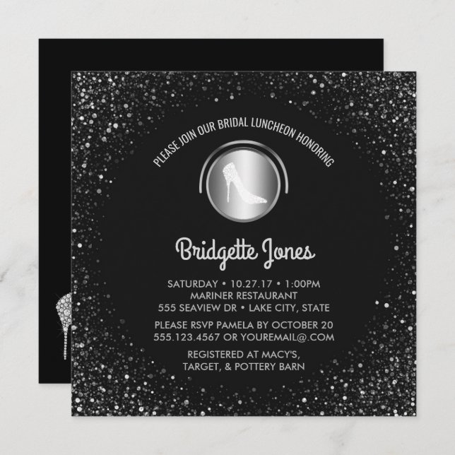 Bridal Luncheon High Heel Shoe Chic Bridal Shower Invitation (Front/Back)