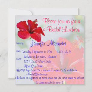 Bridal Luncheon Pretty Tropical Flowers Invitation