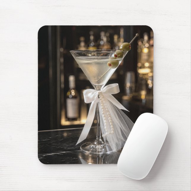 Bridal Martini Cocktail on a Bar Mouse Pad (With Mouse)
