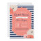 Bridal or Baby Shower Invitaion, Bold Stripe Coral