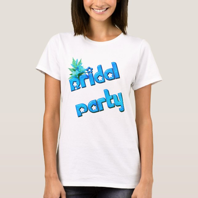Bridal Party And Flower Bouquet Cute Wedding T-Shirt (Front)