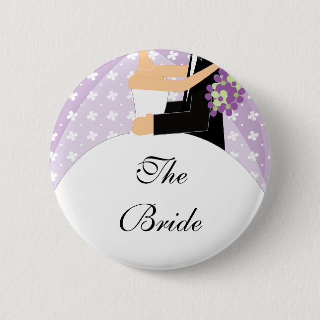 Bridal Party Bride To Be Button / Pin Floral (Front)