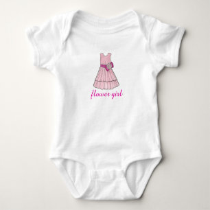 Bridal Party Bridesmaid Flower Girl Pink Dress Baby Bodysuit