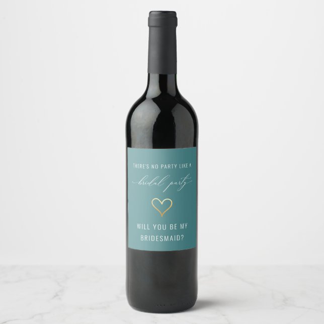 Bridal Party Bridesmaid Proposal Wine Label (Front)