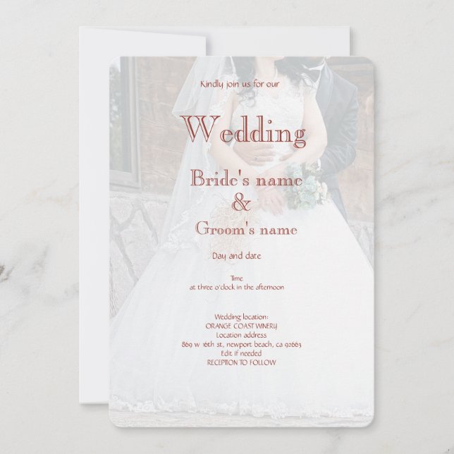 Bridal party celebration  invitation (Front)