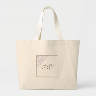 Bridal Party French Fleur de Lis Monogram Large Tote Bag