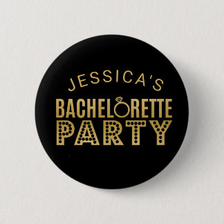 Bridal Party Gold Bachelorette Party Badges Pin