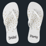 Bridal Party Gold Heart Jandals<br><div class="desc">Have some fun with bridal accessories. Perfect for a bachelorette night out or for matching dress up on the big day.</div>