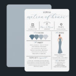 Bridal Party Info Card Will You Be My Matron<br><div class="desc">Get your bridal party ready with style and ease! This sleek, minimalist Matron of Honour info card is the perfect way to keep everyone organised and on track. Easily customise the colour palette to match your wedding vibe. Change the dress colour, and personalise the look with different skin tones and...</div>