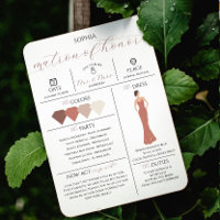 Bridal Party Info Card Will You Be My Matron