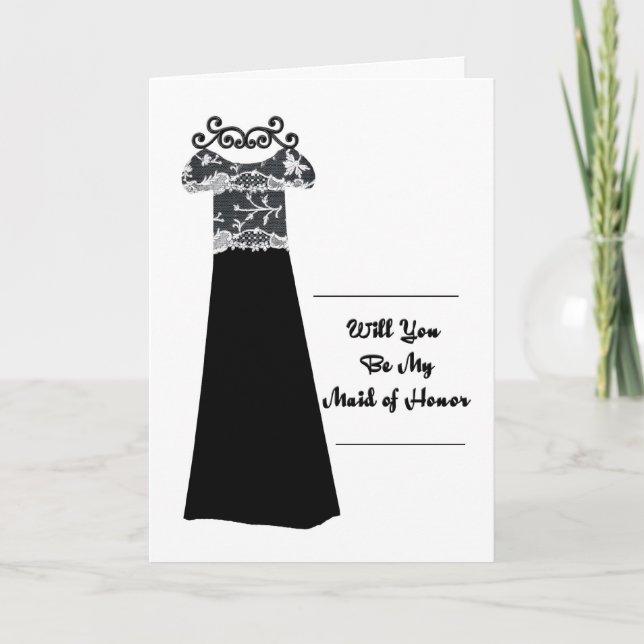 bridal party invitation black dress (Front)