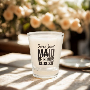 Bridal Party Maid of Honor Proposal Wedding Gift Shot Glass