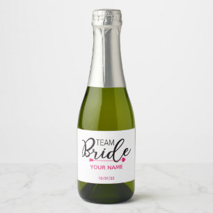 Bridal Party Mini Sparkling Wine Label Team Bride