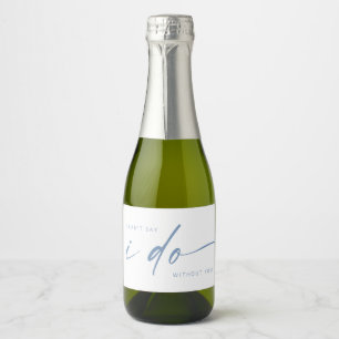 Bridal Party Proposal   Dusty Blue + White Mini Sparkling Wine Label