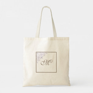 Bridal Party Purple French Fleur de Lis Monogram Tote Bag