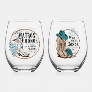 Bridal Party Stemless Wine Glass