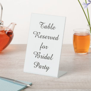 Bridal Party Table Pedestal Sign