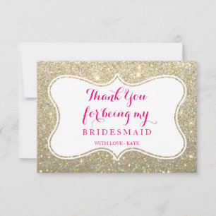 Bridal Party Thank You Card - Glittered