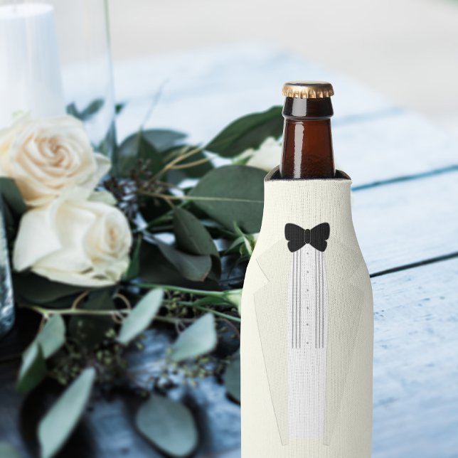 Bridal Party Tuxedo Best Man Wedding Bottle Cooler (Creator Uploaded)