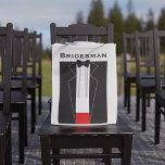 Bridal Party Tuxedo Bridesman Wedding Favor Reusable Grocery Bag<br><div class="desc">Handy reusable bag and a useful thank you gift for your Bridesman or if you like style as you shop,  customize with your own text</div>