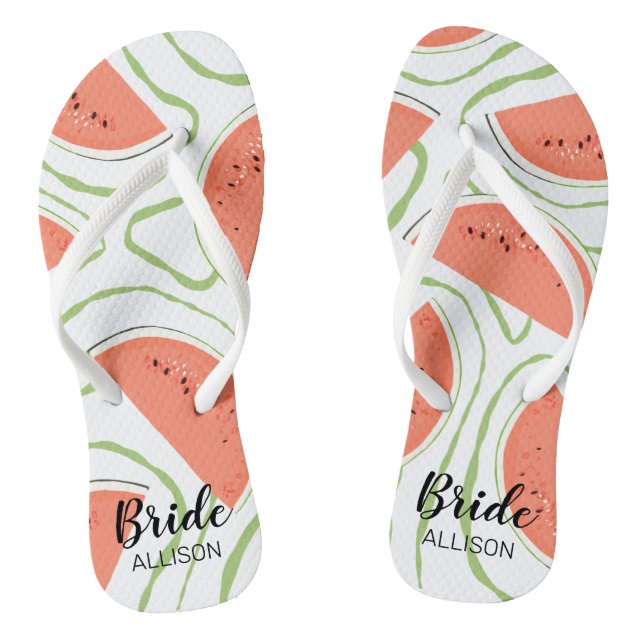 Bridal Party Watermelon Slices  Jandals (Footbed)