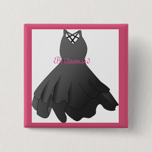 Bridal Party Wedding Dress Bridesmaid Button
