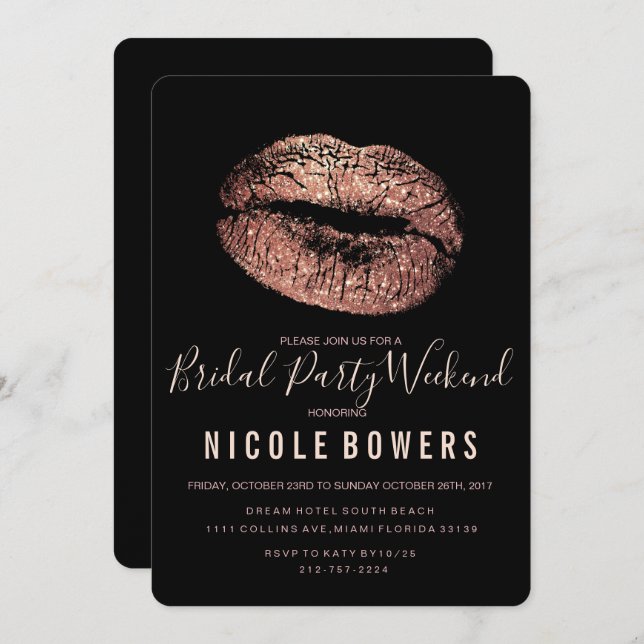 Bridal Party Weekend Itinerary Invitation (Front/Back)