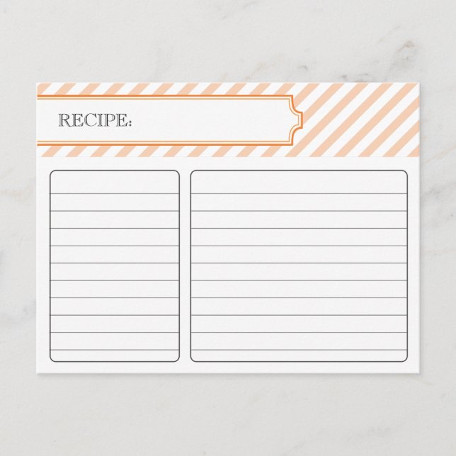 Bridal Recipe Card - Orange (Front)