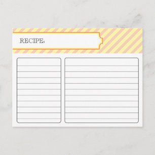 Bridal Recipe Card - Orange and Yellow
