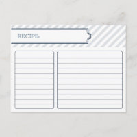 Bridal Recipe Card  |  Peacock Blue